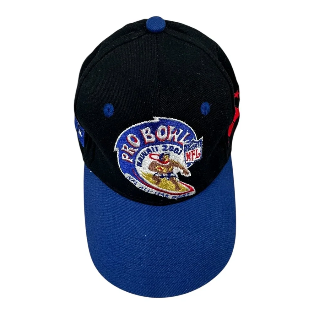 NFL Pro Bowl Hawaii 2001 All-Star‎ Game Hat Cap Happy Shirts Black Blue